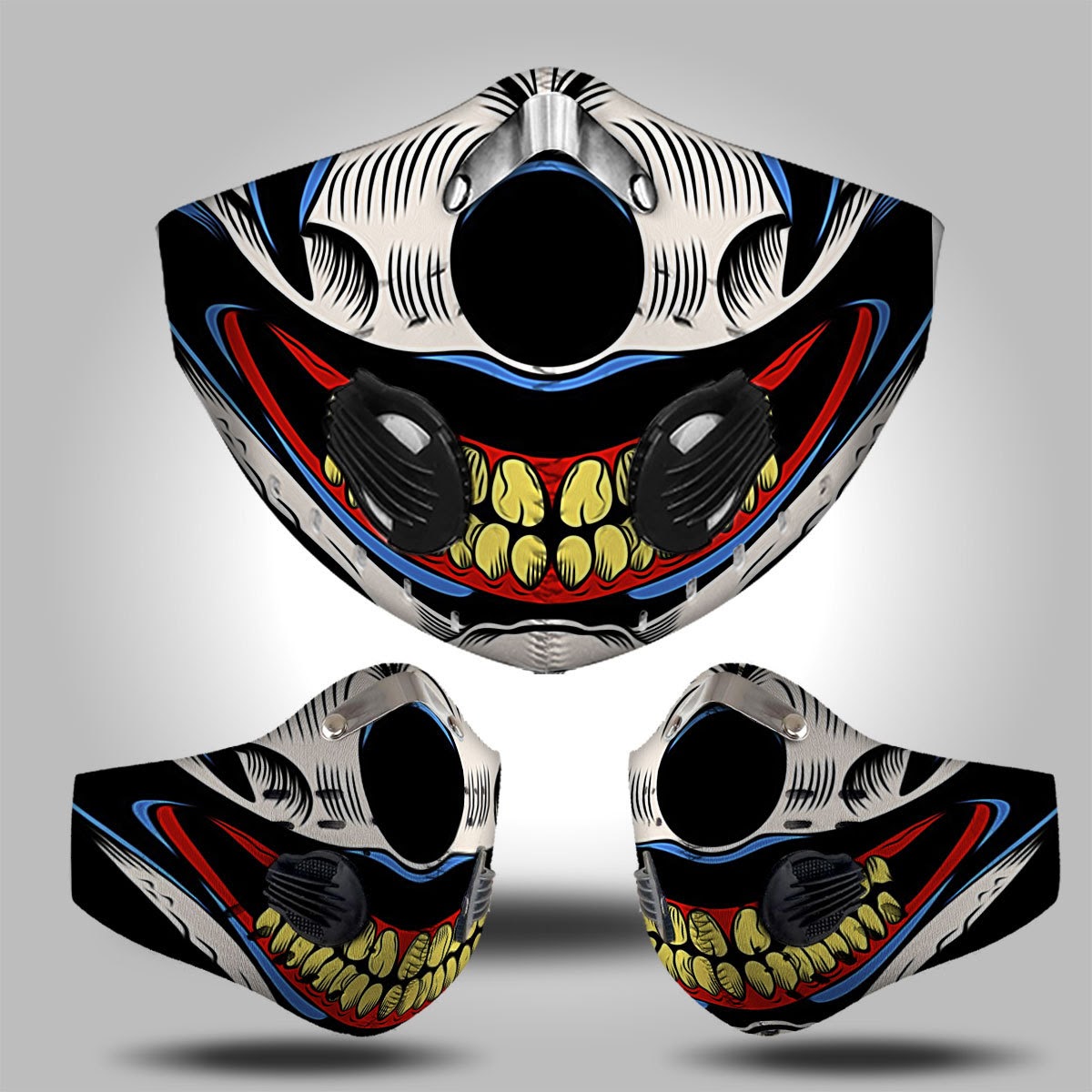 Red Evil Jester Face Mask