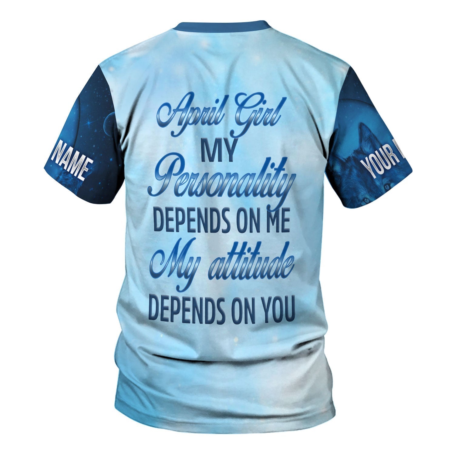 YMskins Personalized T-Shirt April Girl All Over Printed