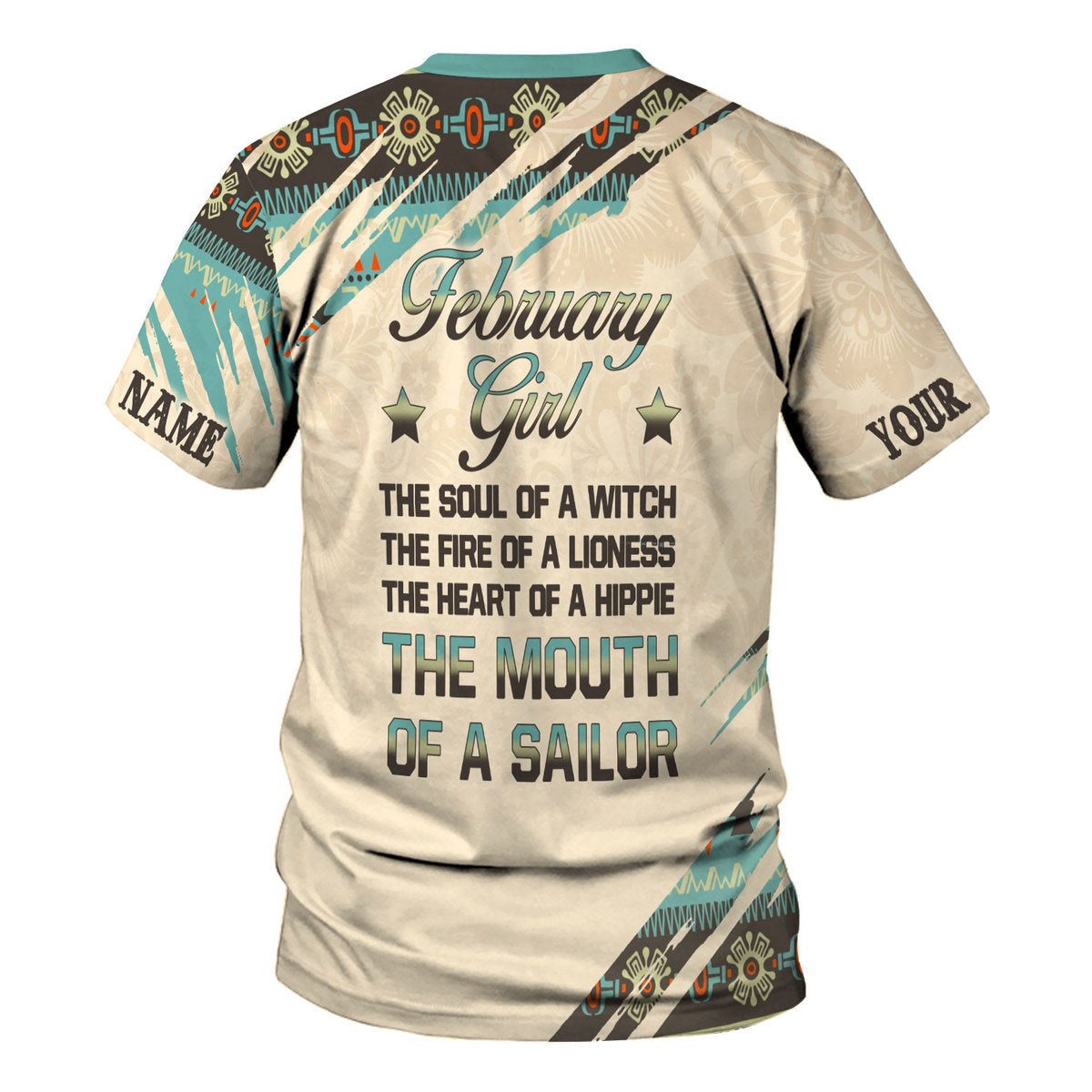 YMskins Personalized T-Shirt February Girl All Over Printed