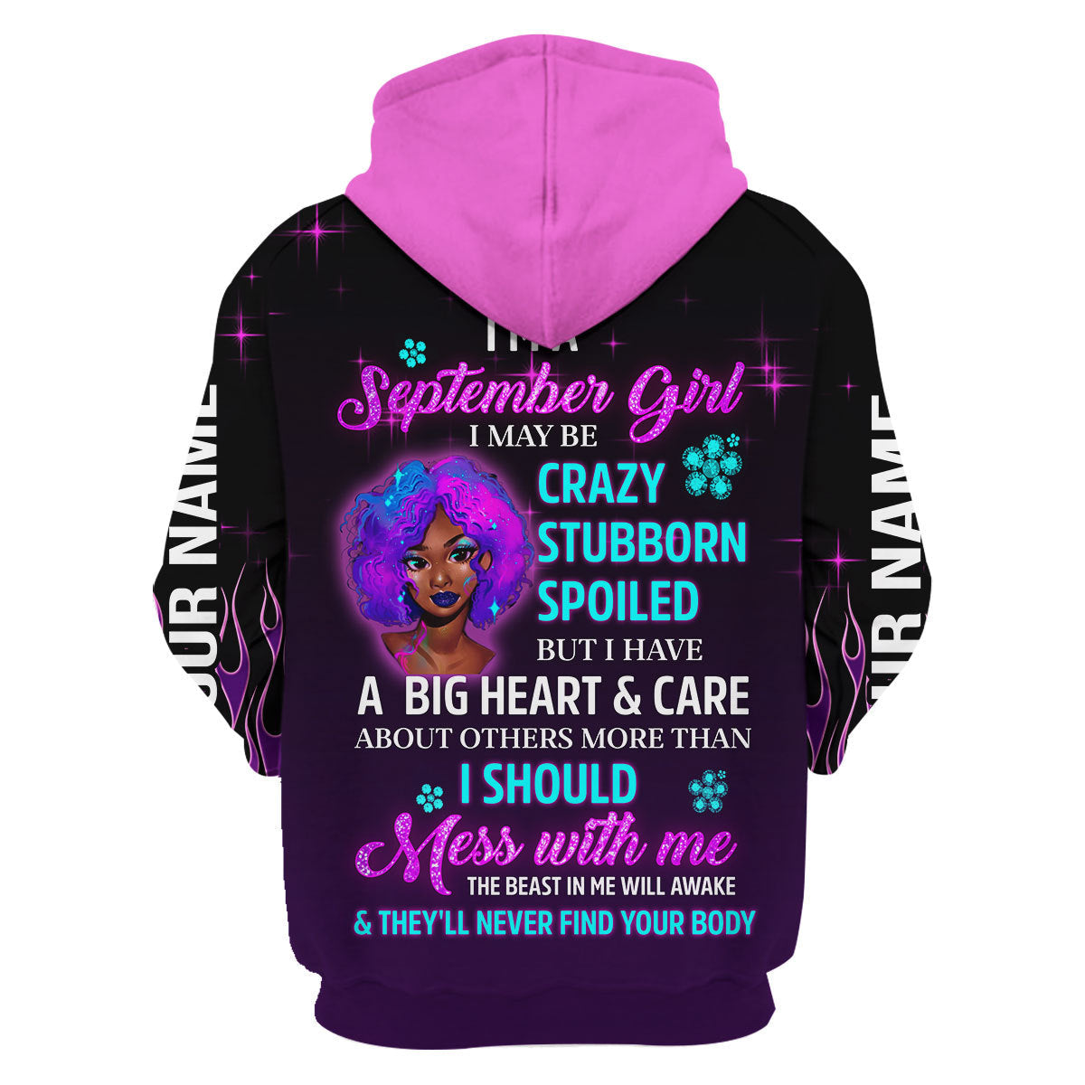 YMskins Personalized Hoodie Queen Was Born In September All Over Printed