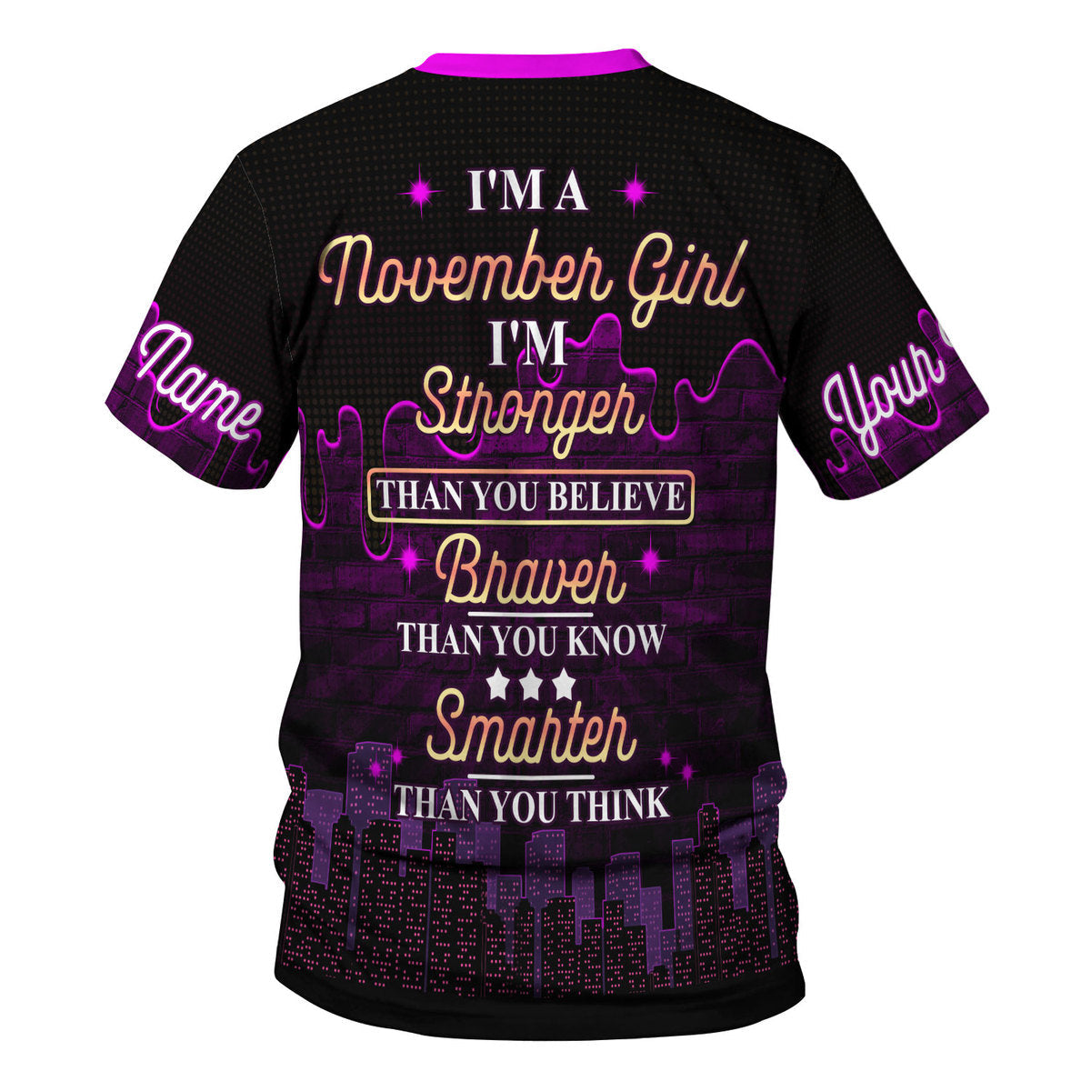 YMskins Personalized Tops November Girl All Over Printed