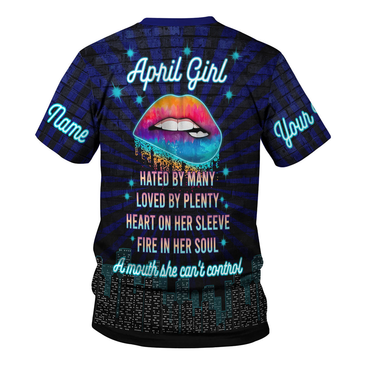 YMskins Personalized T-Shirt April Girl All Over Printed