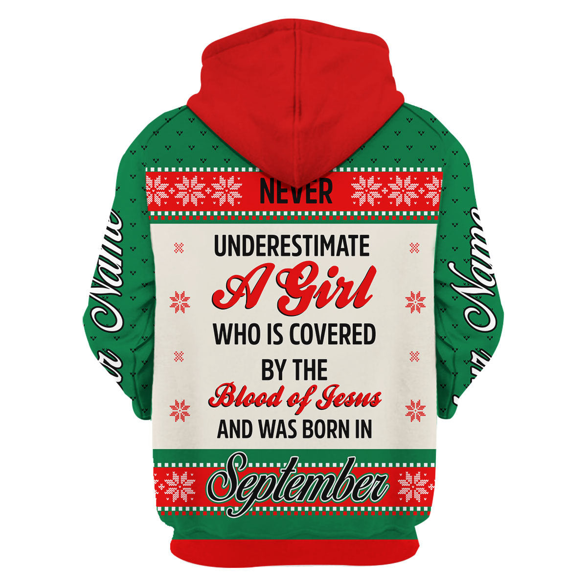YMskins Personalized Zip Hoodie September Girl All Over Printed