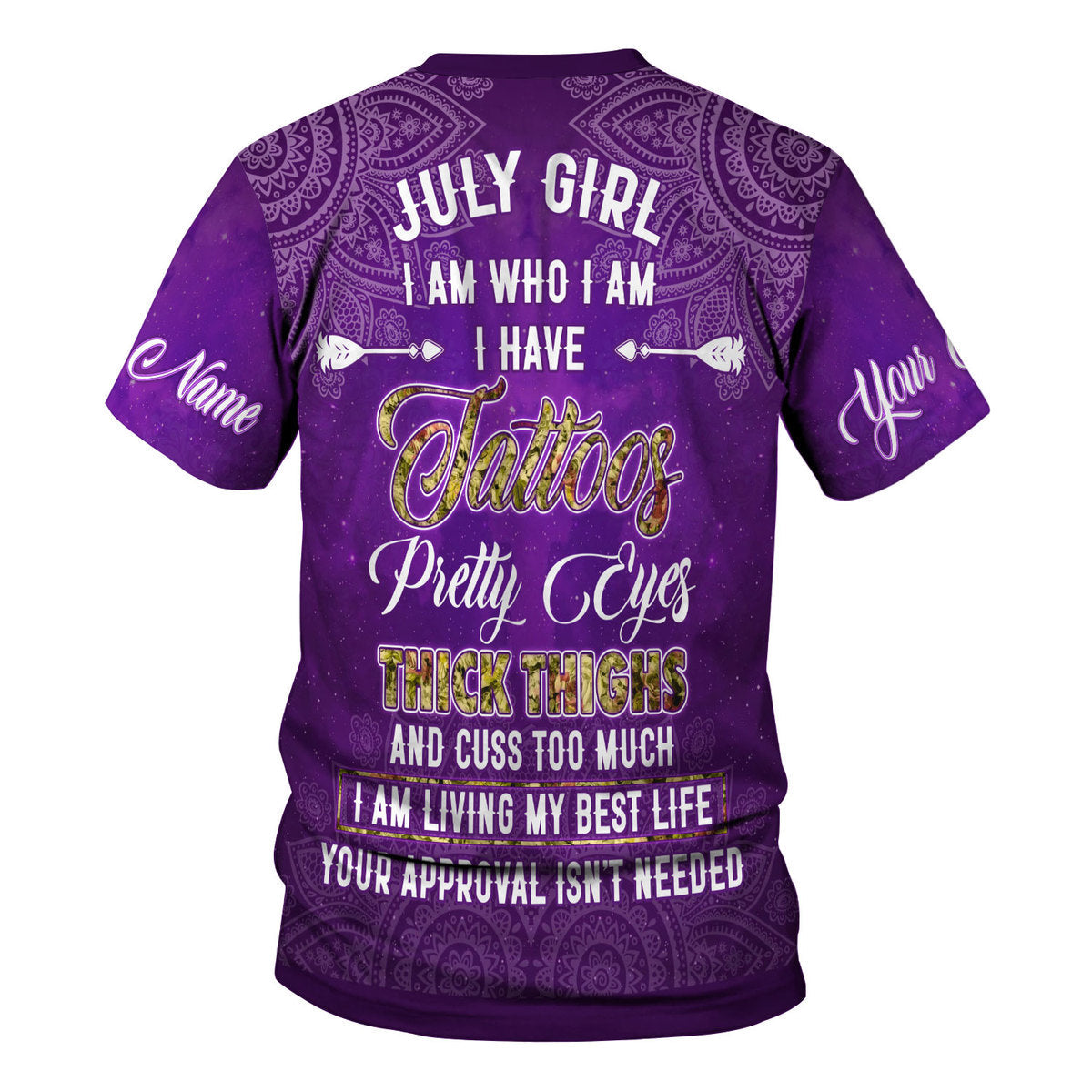 YMskins Personalized Tops July Girl I Have Tattoos All Over Printed