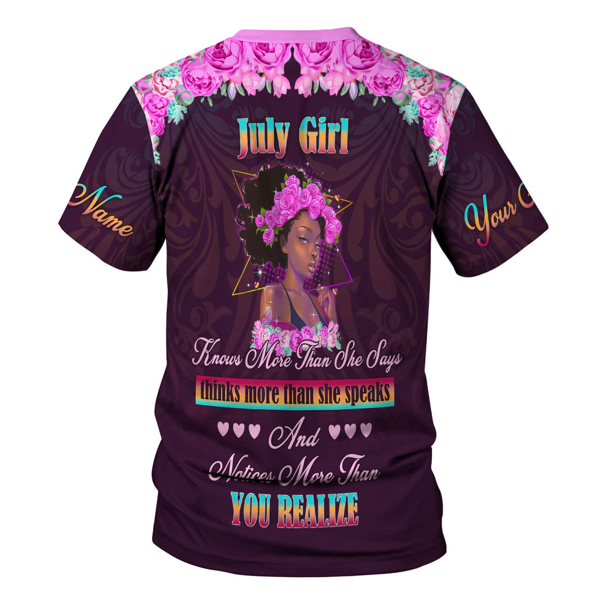 YMskins Personalized T-Shirt July Girl All Over Printed