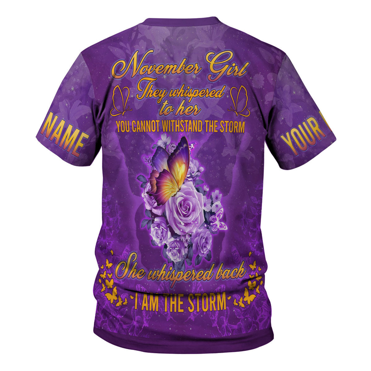YMskins Personalized Tops November Girl All Over Printed