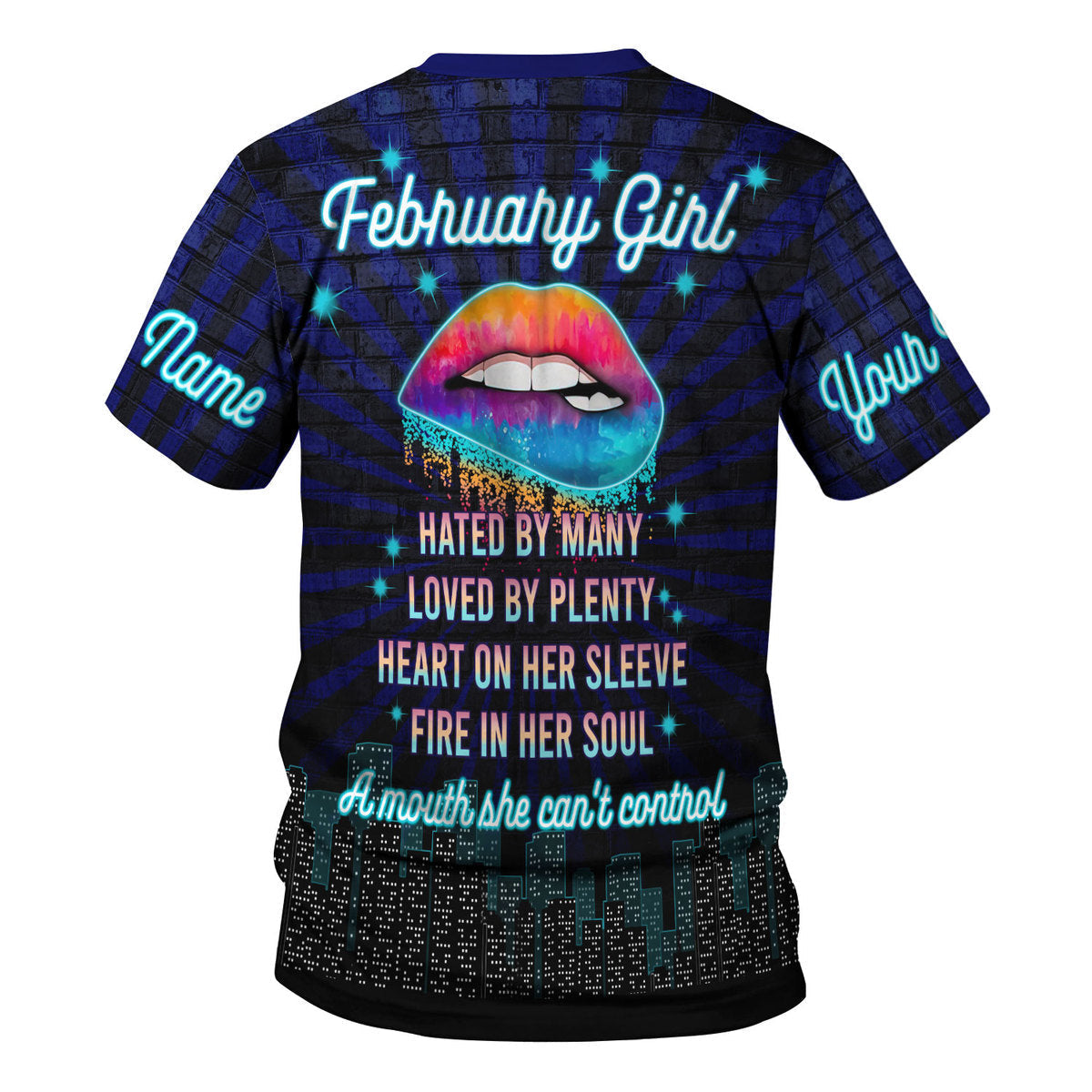 YMskins Personalized Tops February Girl Blue All Over Printed