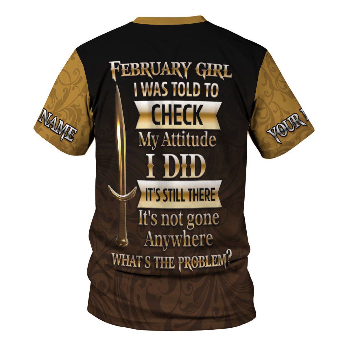 YMskins Personalized T-Shirt February Girl I'm A February Girl All Over Printed