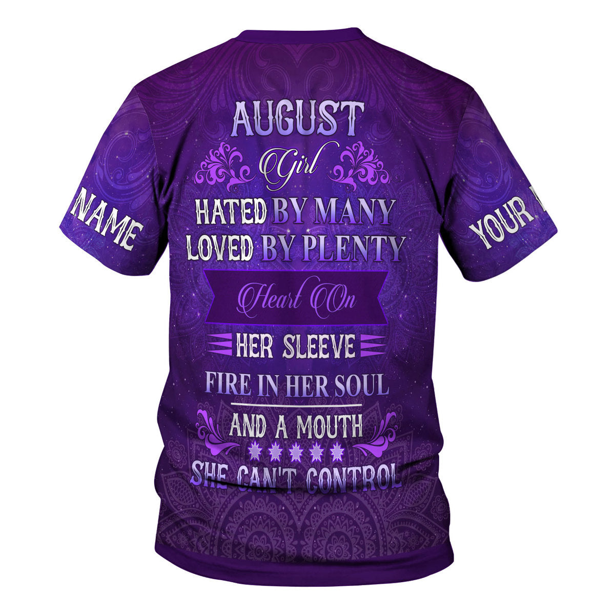 YMskins Personalized T-Shirt August Girl All Over Printed