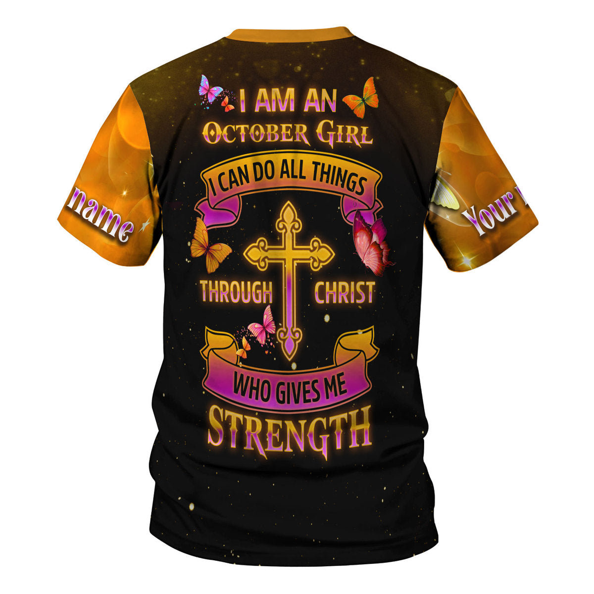 YMskins Personalized T-shirt I Am An October Girl I Can Do All Things All Over Printed