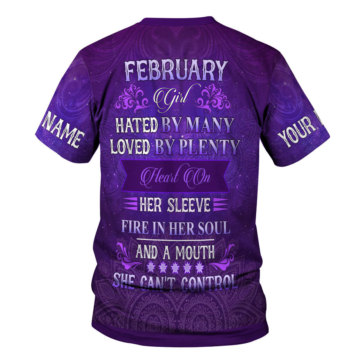 YMskins Personalized T-Shirt February Girl All Over Printed