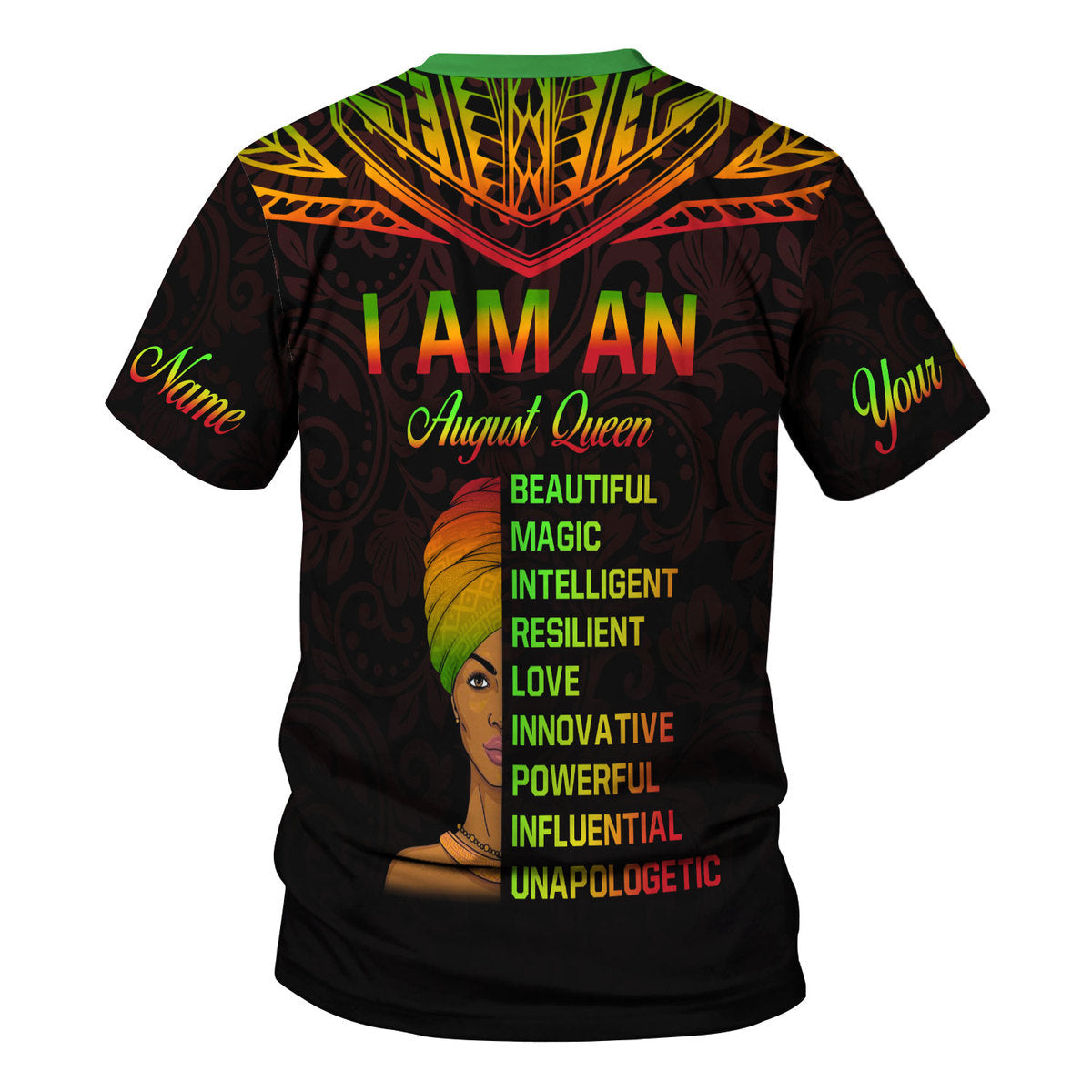 YMskins Personalized T-Shirt August Queen All Over Printed