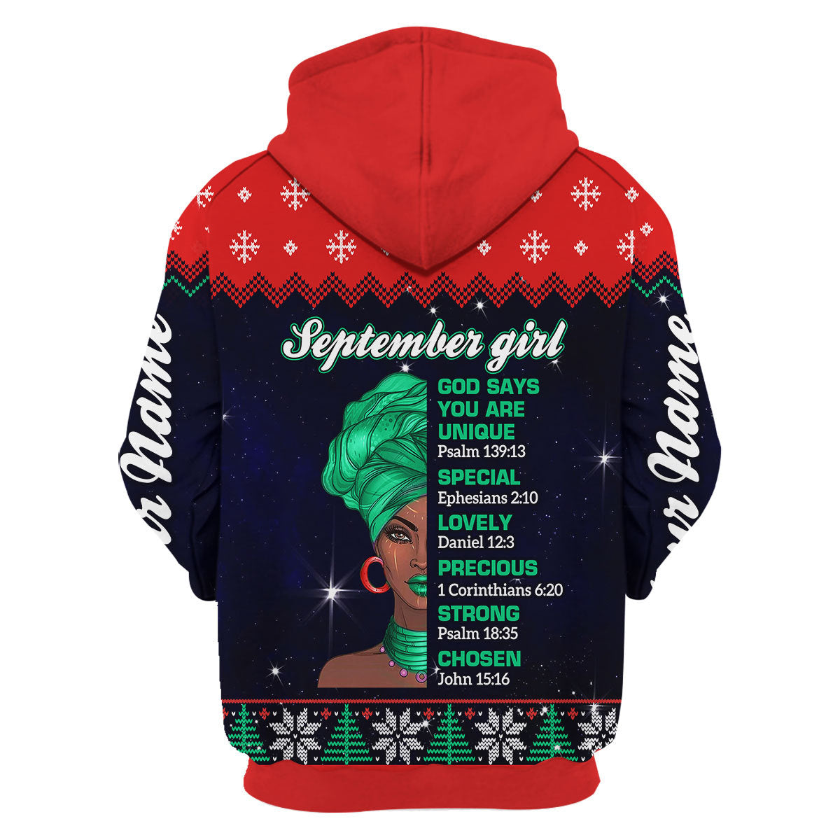 YMskins Personalized Zip Hoodie September Girl All Over Printed