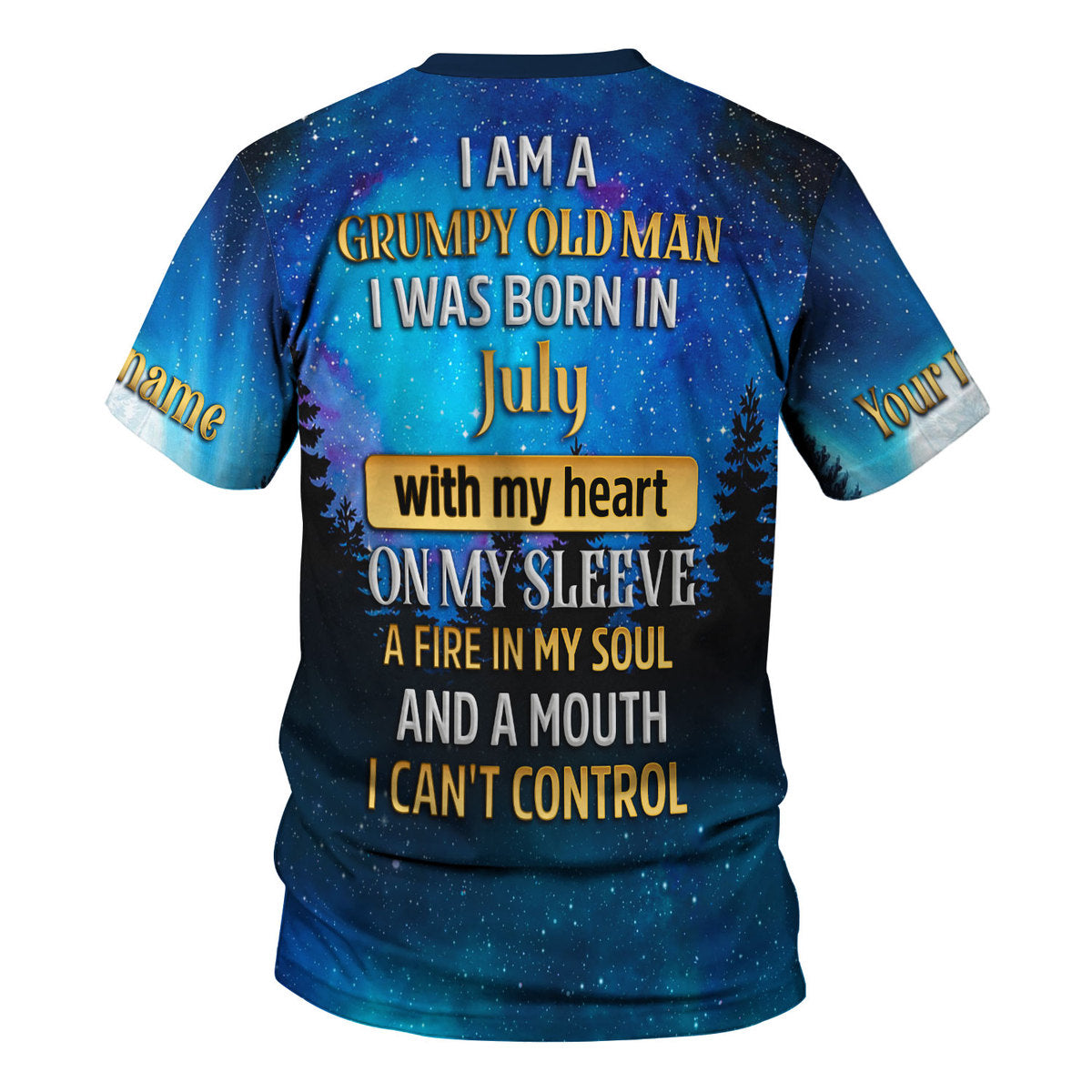 YMskins Personalized T-Shirt I Was Born In July All Over Printed