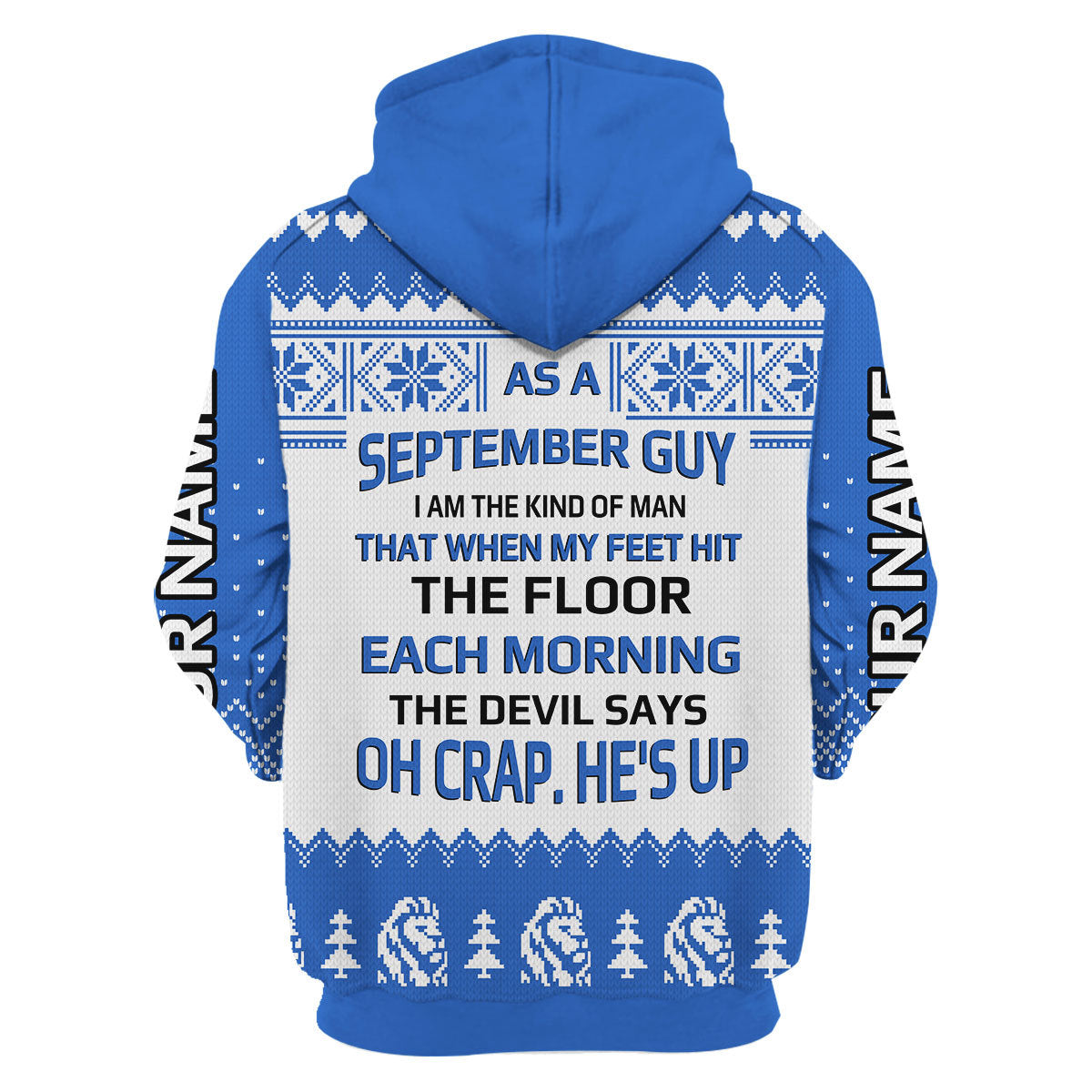 YMskins Personalized Zip Hoodie September Guy All Over Printed