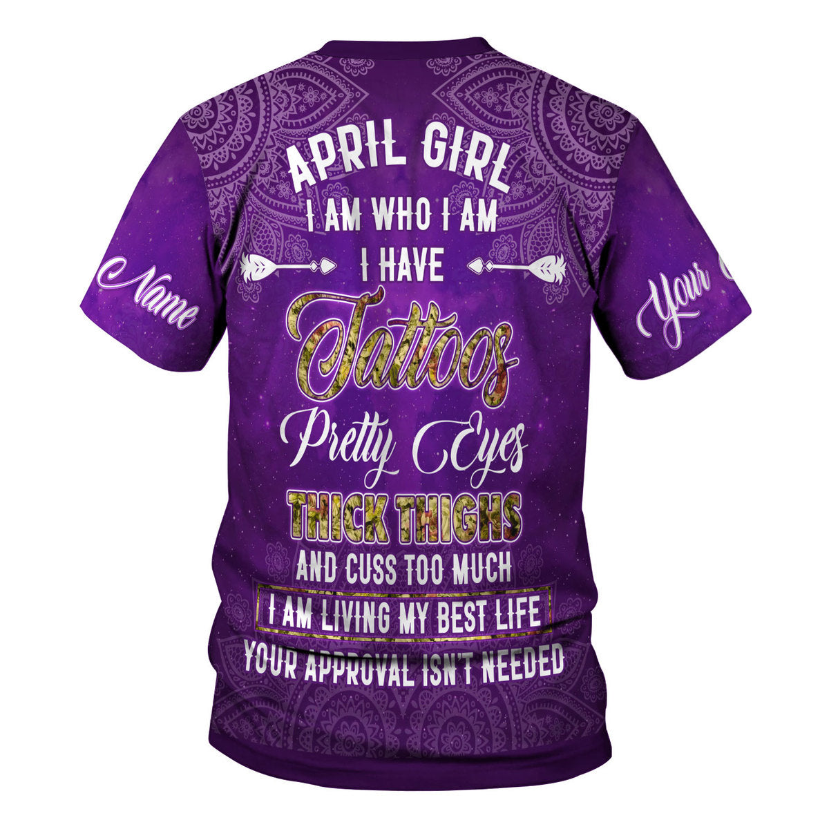 YMskins Personalized Tops April Girl I Have Tattoos All Over Printed