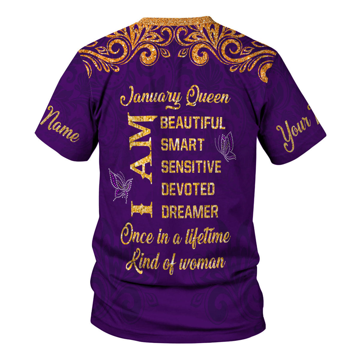 YMskins Personalized T-Shirt January Queen All Over Printed