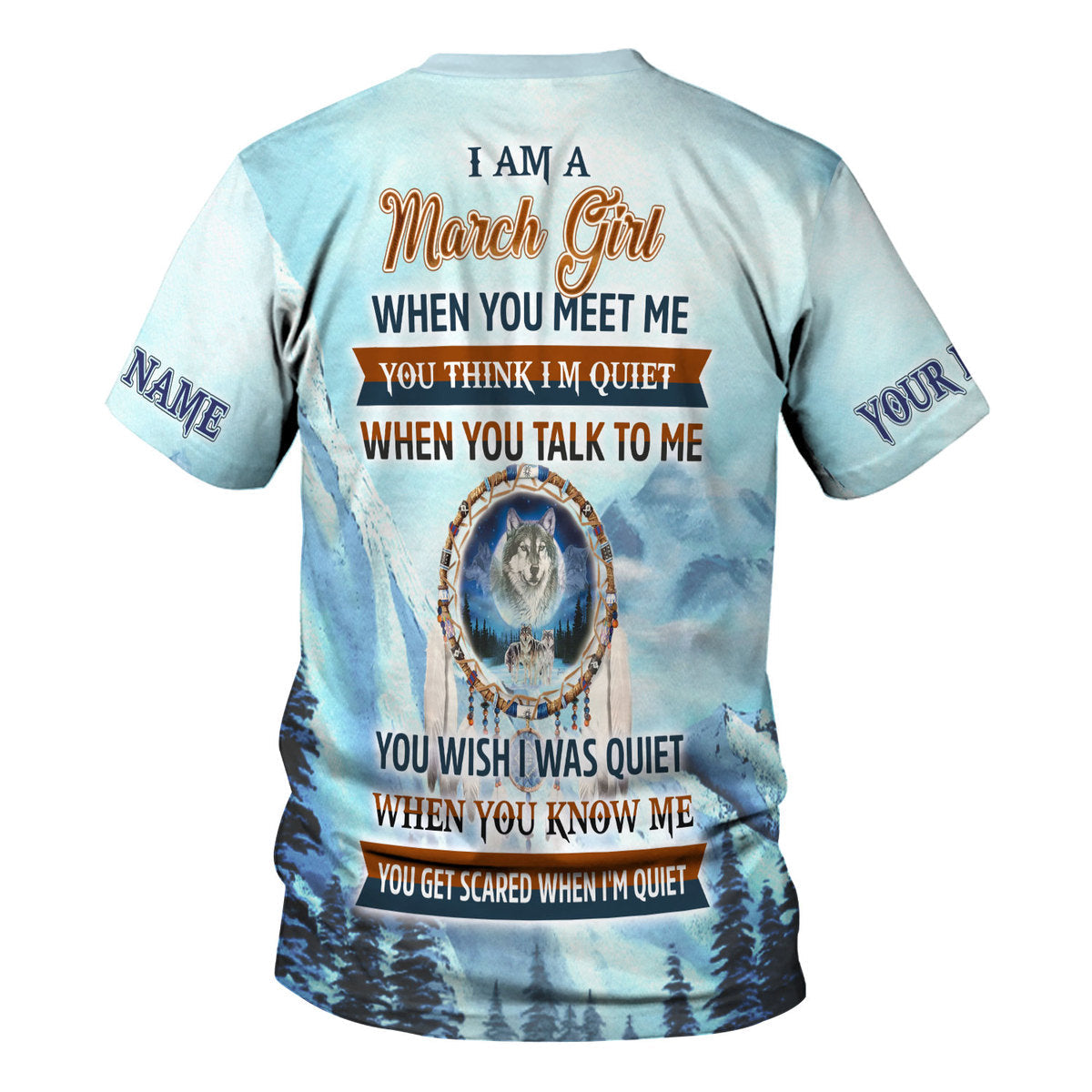 YMskins Personalized T-Shirt I Am A March Girl All Over Printed