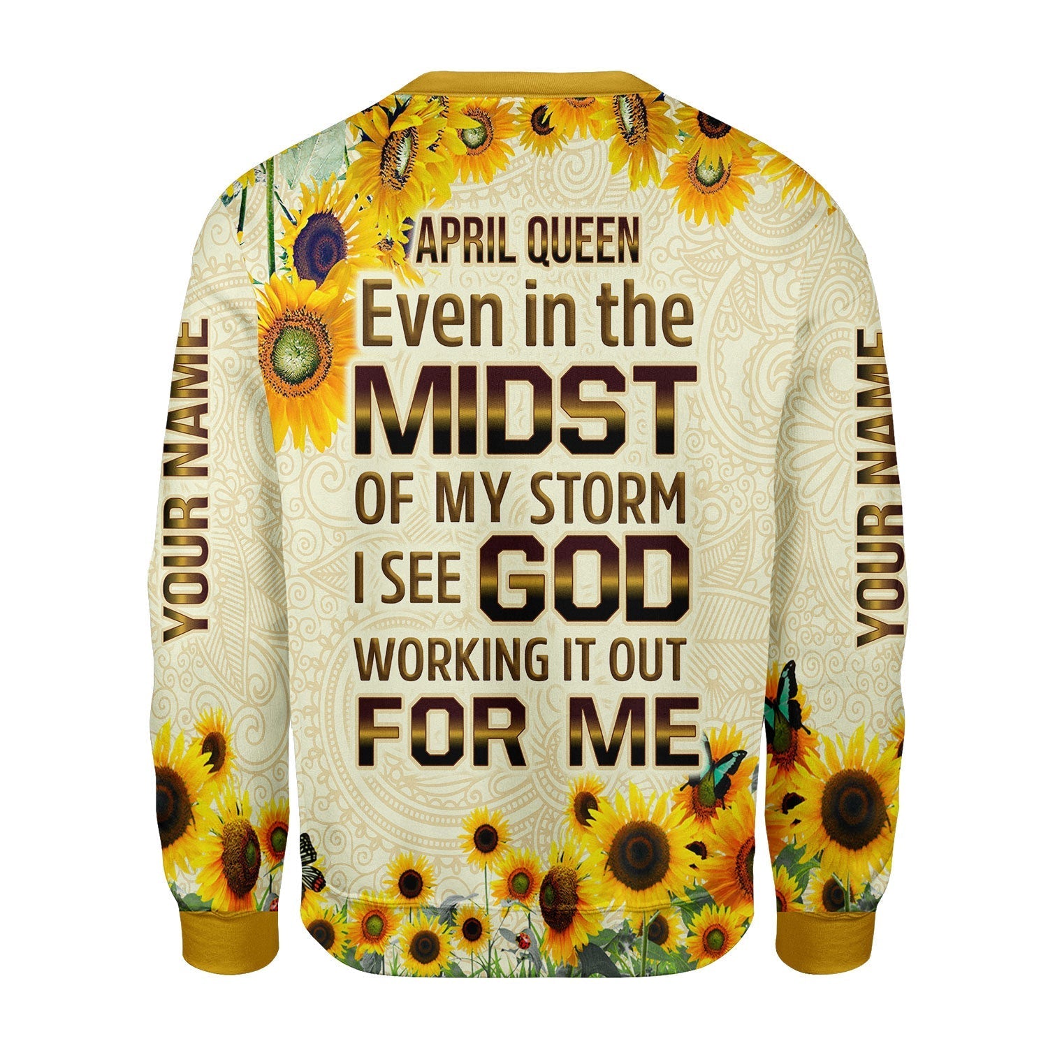 YMskins Personalized Ugly Sweater April Queen All Over Printed