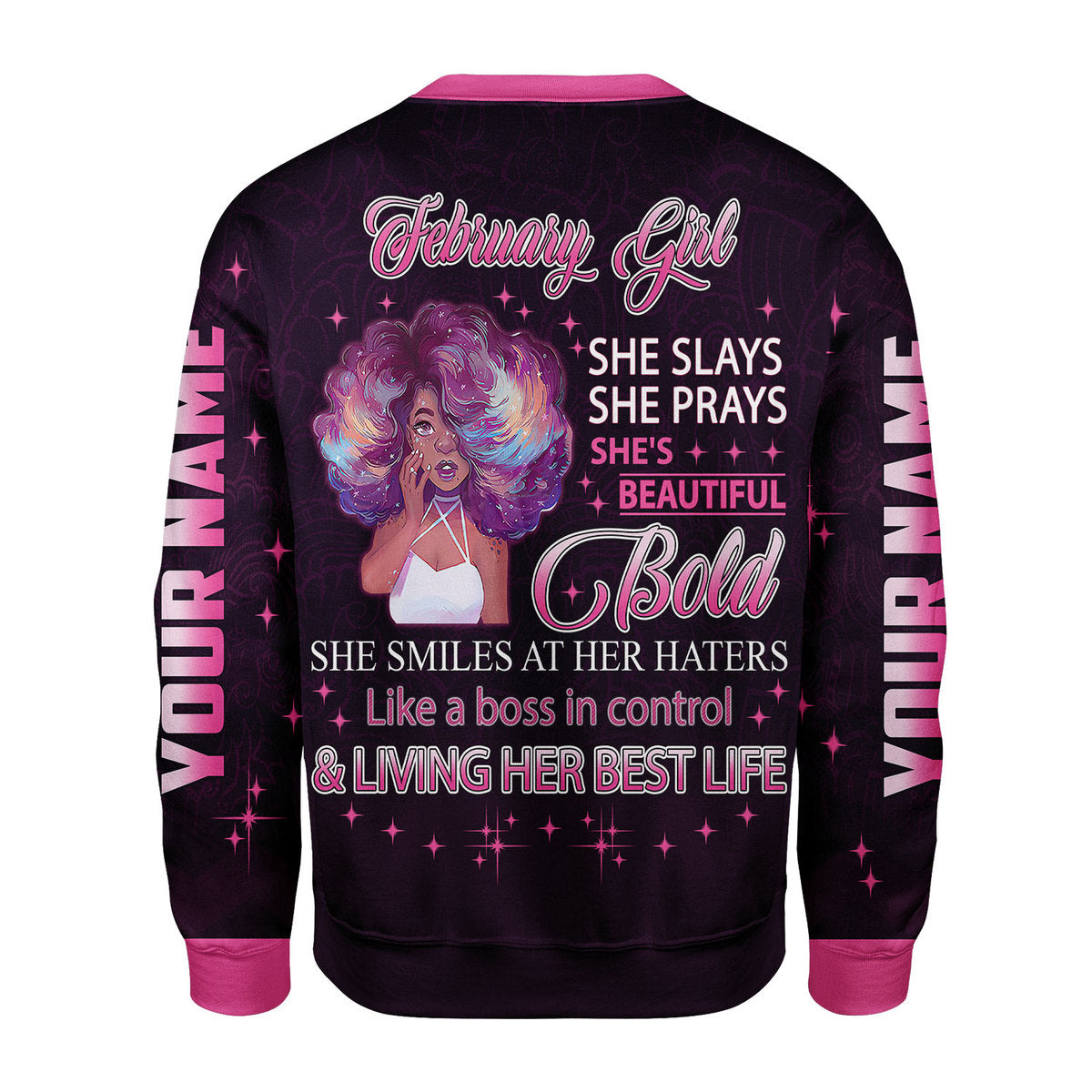 YMskins Personalized Tops February Girl She's Beautiful Bold All Over Printed