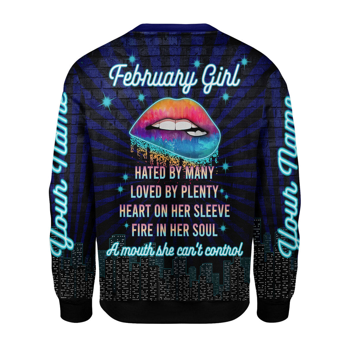 YMskins Personalized Ugly Sweater February Girl Blue All Over Printed