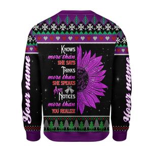 YMskins Personalized Ugly Sweater October Girl All Over Printed