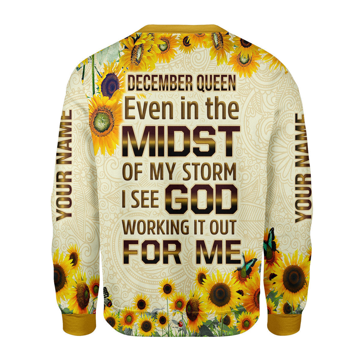 YMskins Personalized Ugly Sweater December Queen All Over Printed
