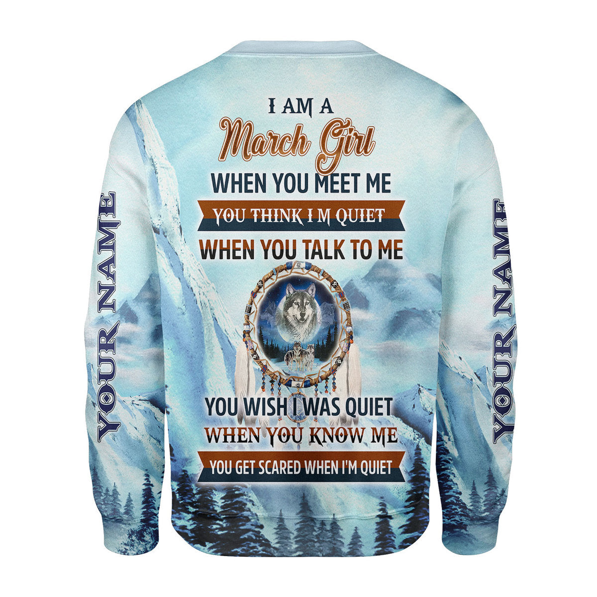 YMskins Personalized Ugly Sweater I Am A March Girl All Over Printed