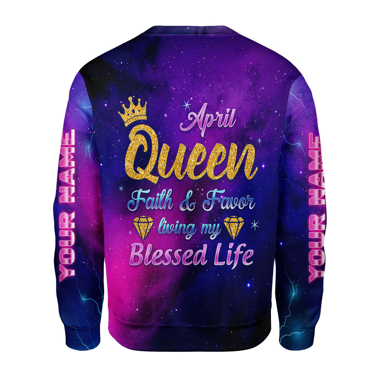 YMskins Personalized Ugly Sweater April Queen All Over Printed