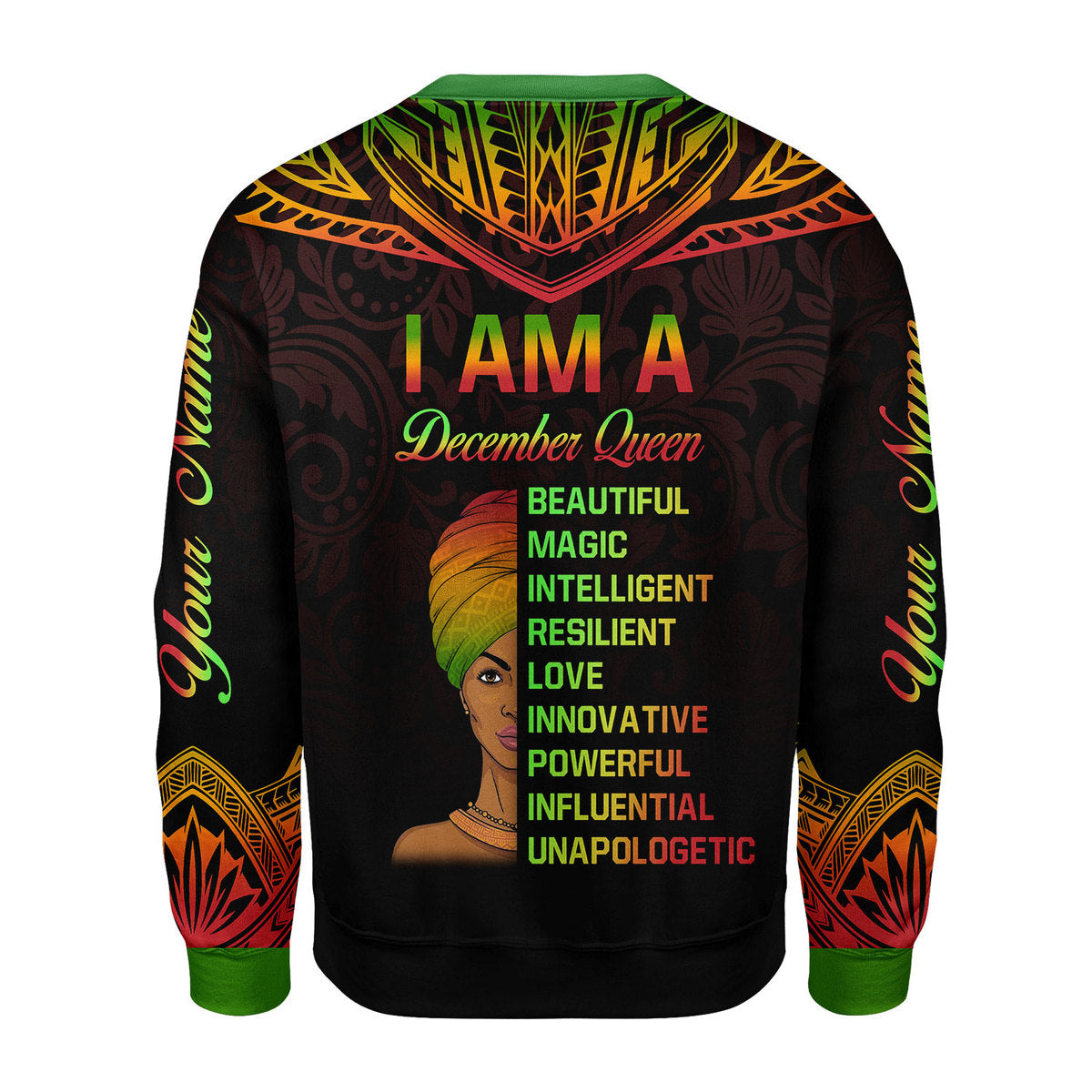 YMskins Personalized Ugly Sweater December Queen All Over Printed