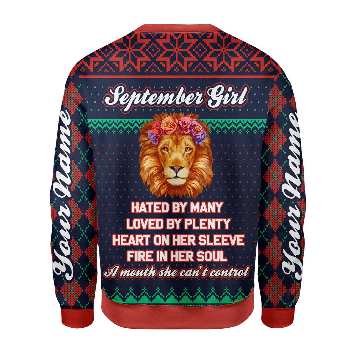 YMskins Personalized Ugly Sweater September Girl All Over Printed