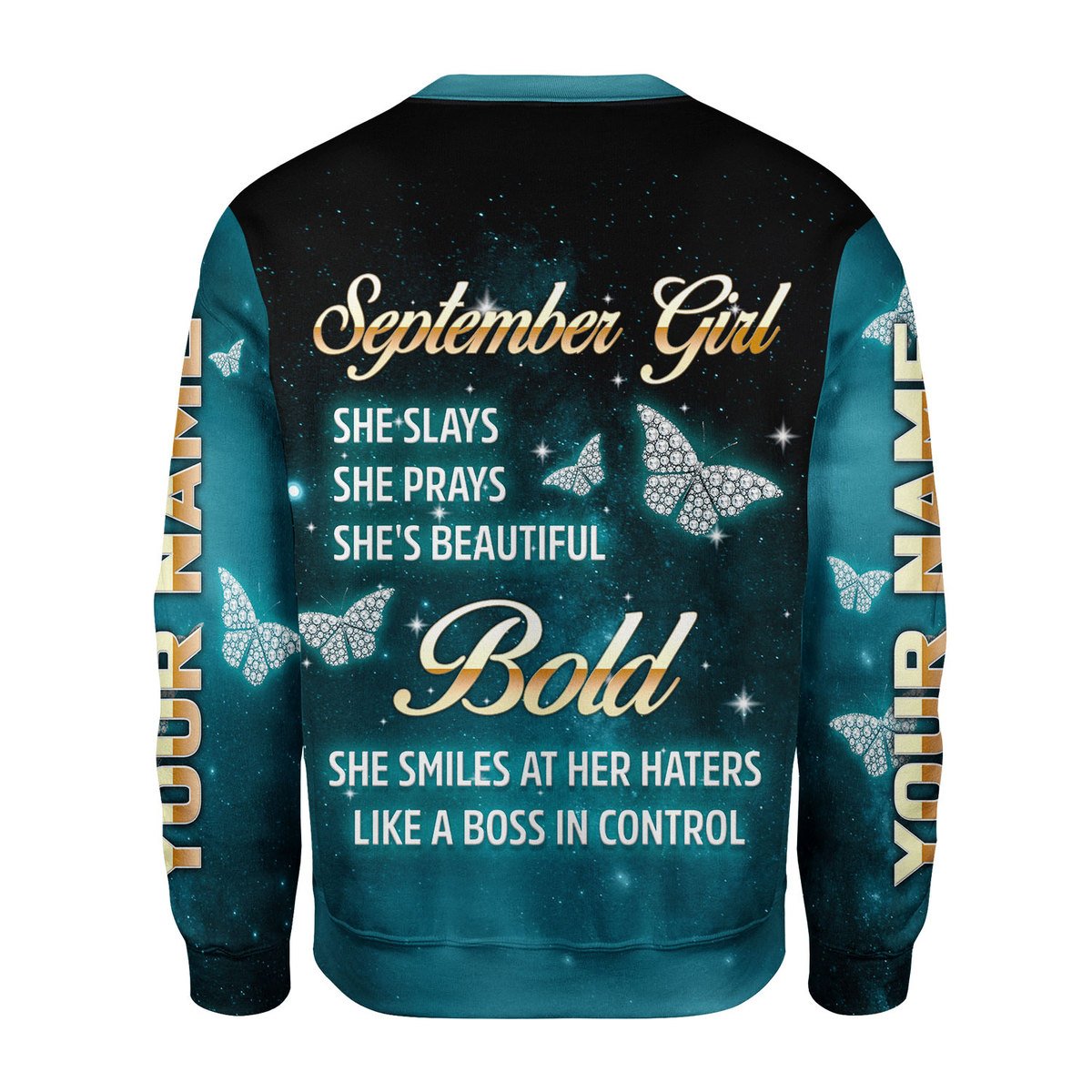 YMskins Personalized Ugly Sweater September Girl All Over Printed