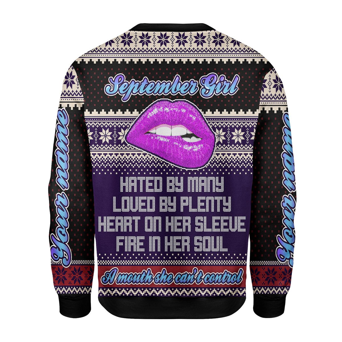 YMskins Personalized Ugly Sweater A Queen Was Born In September All Over Printed
