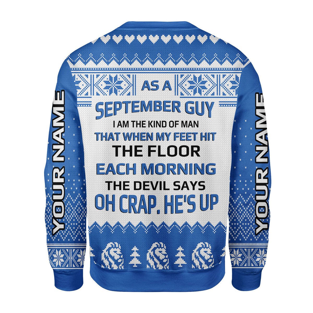 YMskins Personalized Ugly Sweater September Guy All Over Printed