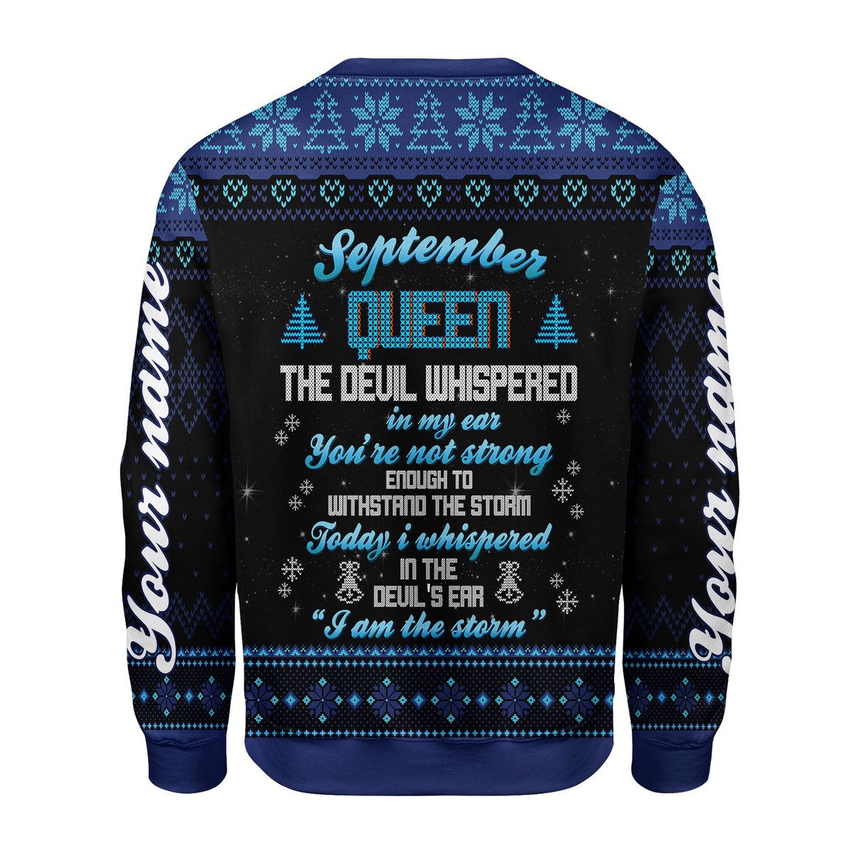 YMskins Personalized Ugly Sweater September Girl I Am The Storm All Over Printed