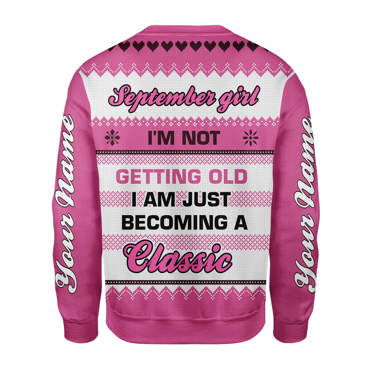 YMskins Personalized Ugly Sweater September Girl All Over Printed