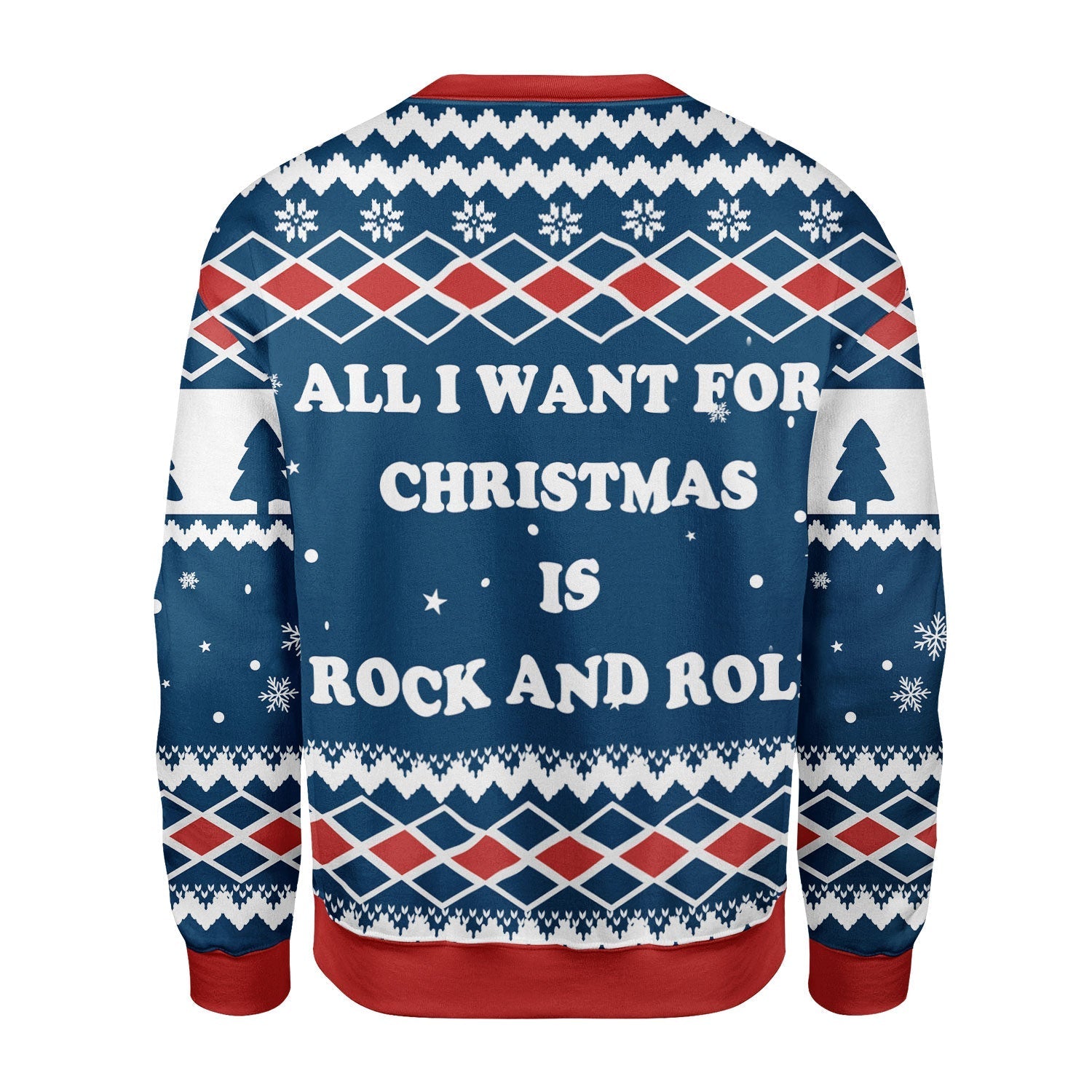 YMskins Christmas Sweater All I Want For Christmas Is Rock And Roll 3D Apparel
