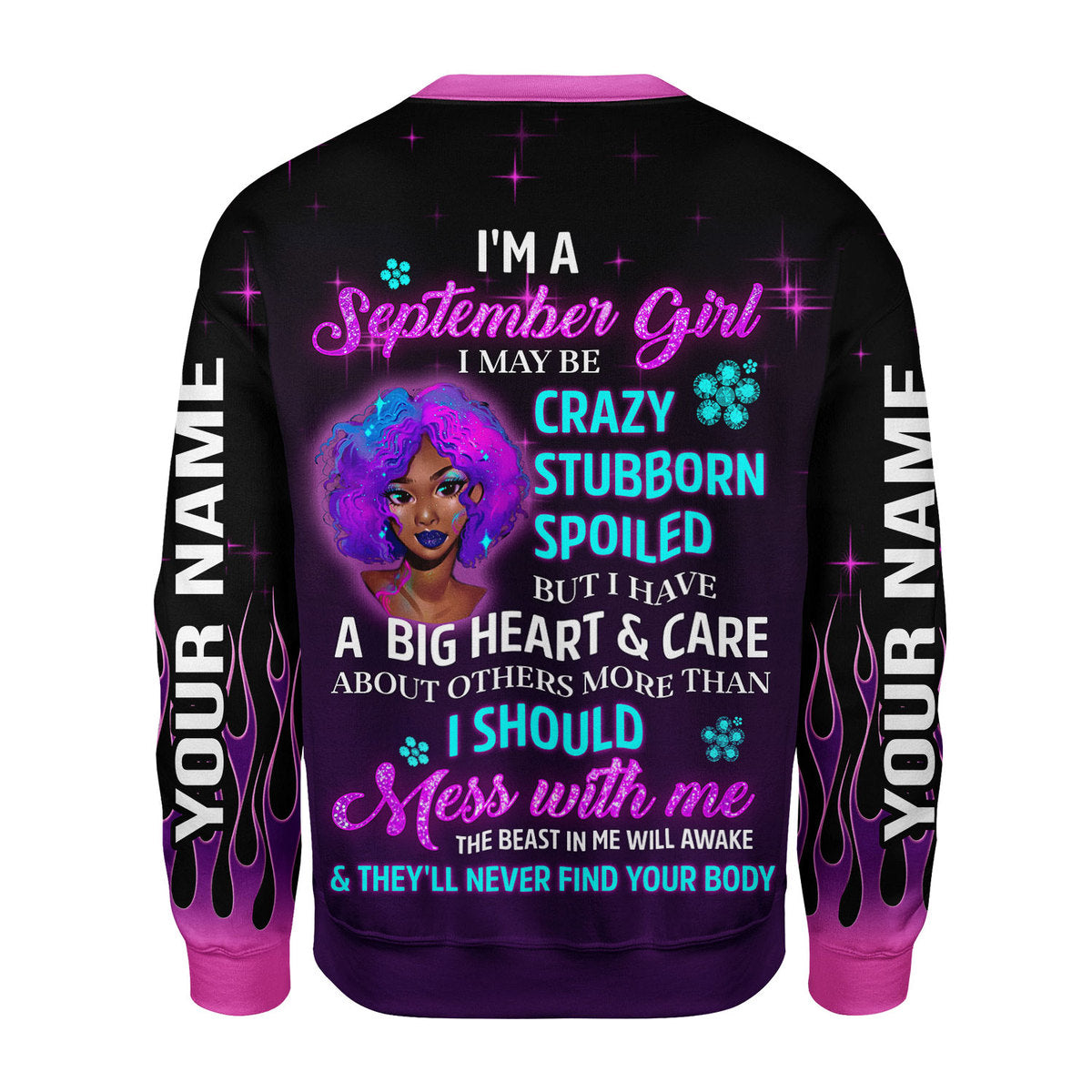 YMskins Personalized Sweatshirt Queen Was Born In September All Over Printed