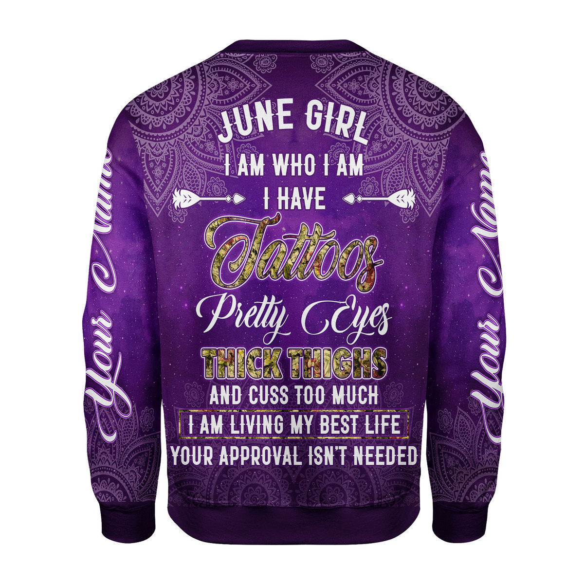 YMskins Personalized Ugly Sweater June Girl I Have Tattoos All Over Printed