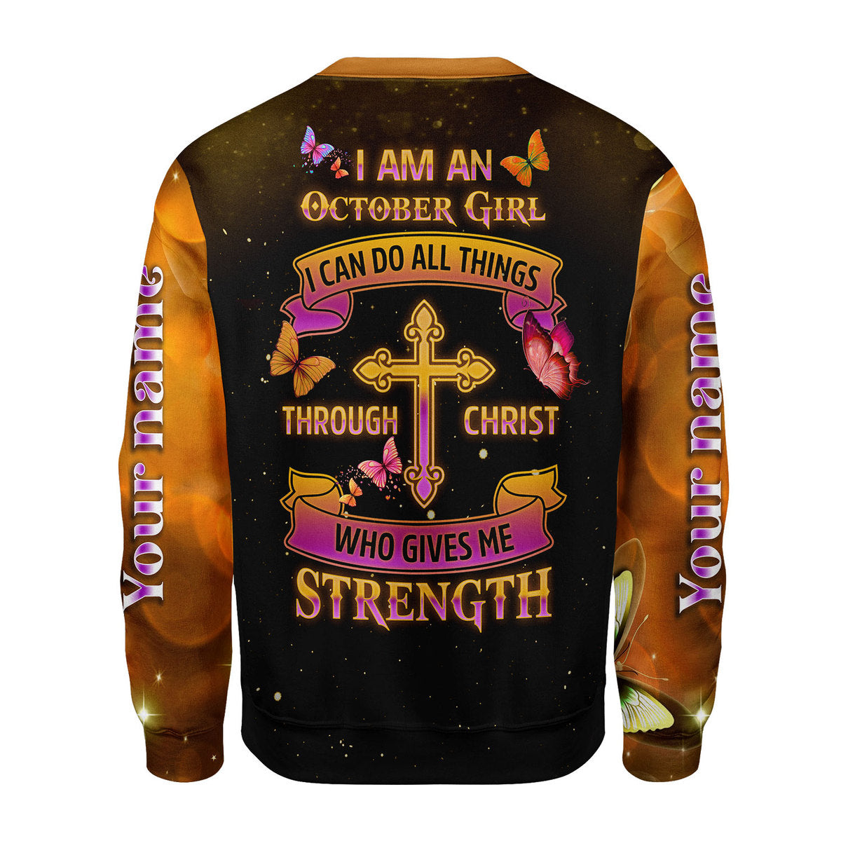 YMskins Personalized Ugly Sweater I Am An October Girl I Can Do All Things All Over Printed