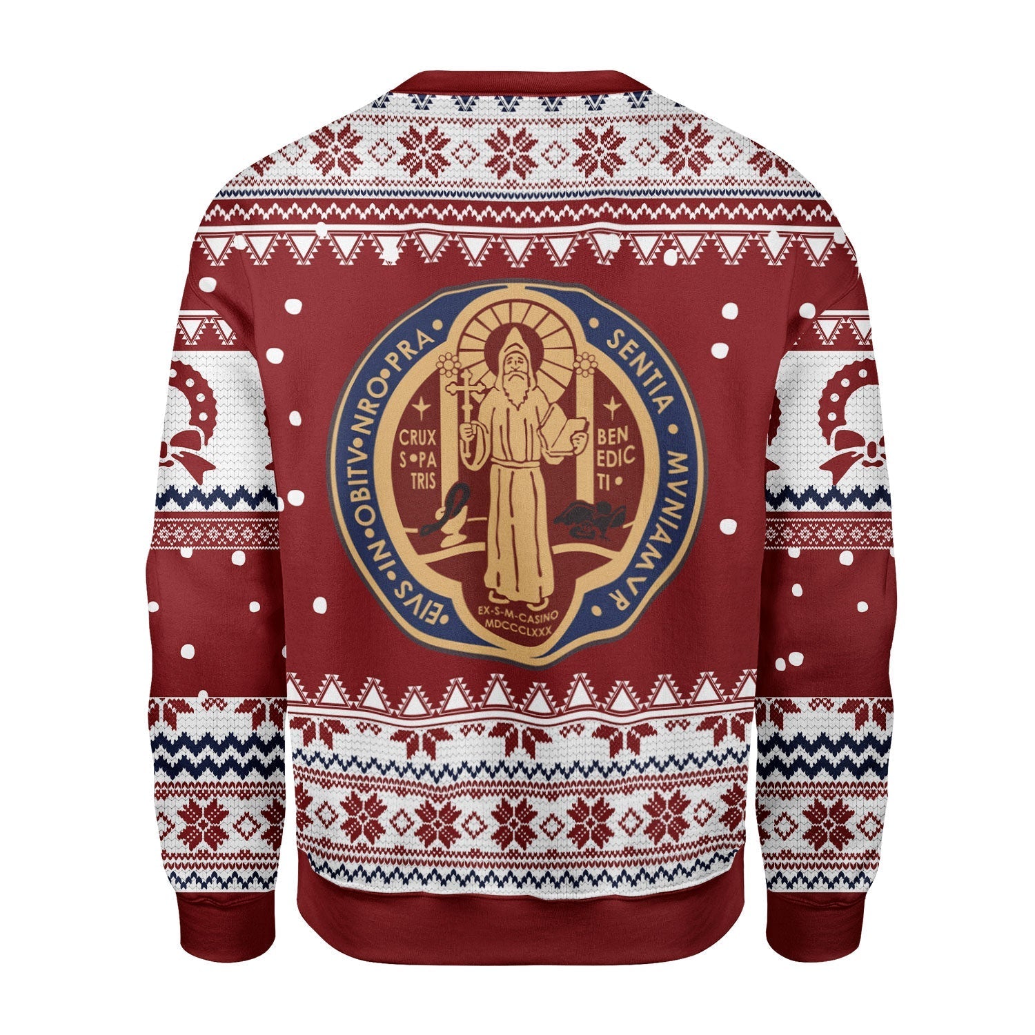 YMskins Christmas Sweater Saint Benedict Medal 3D Apparel