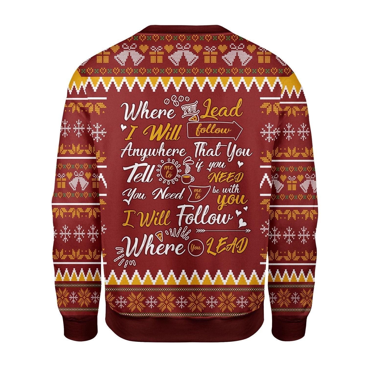 YMskins Christmas Sweater Gilmore Girls Theme Song Where You Lead I Will Follow 3D Apparel