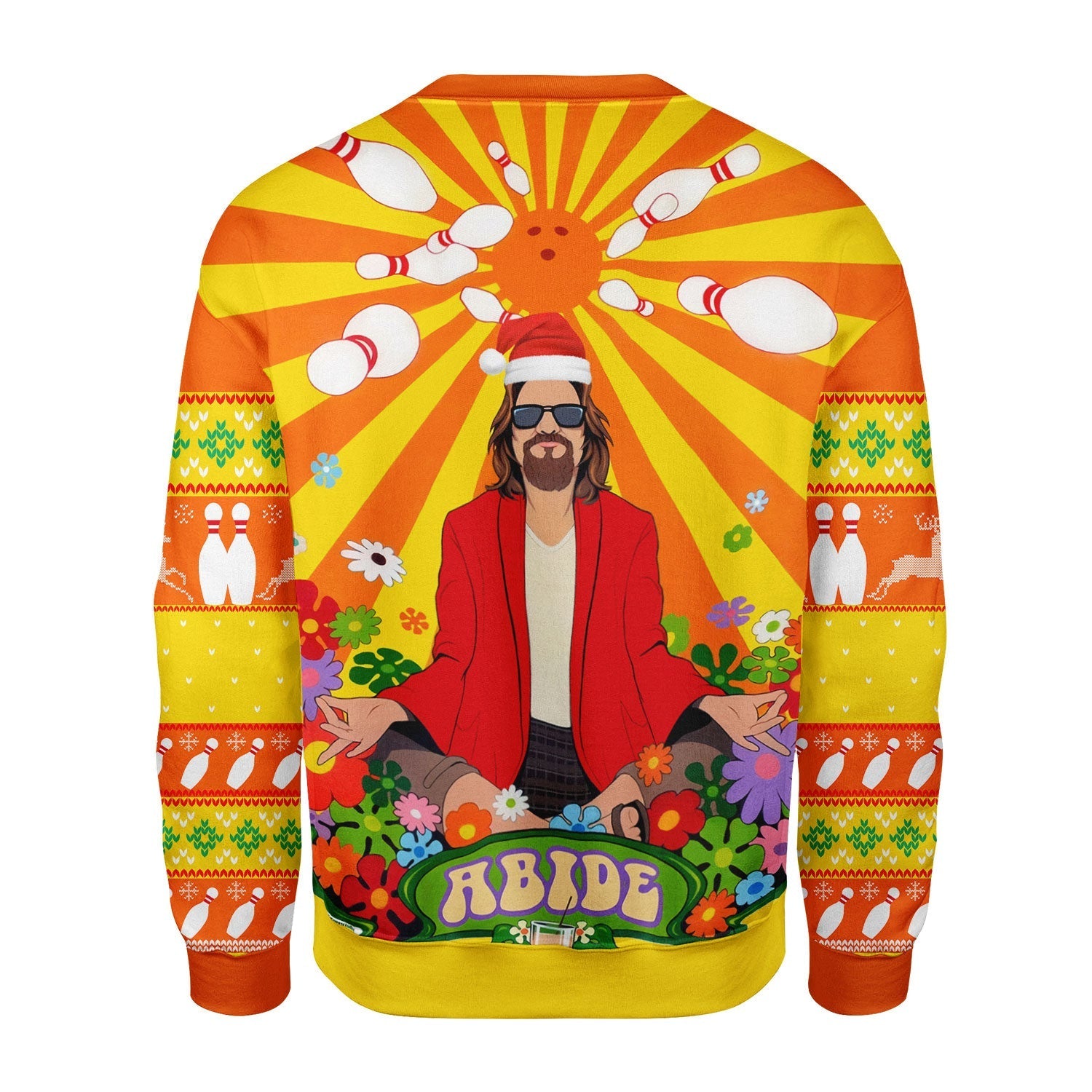 YMskins Christmas Sweater Big Lebowski Hippie 3D Apparel