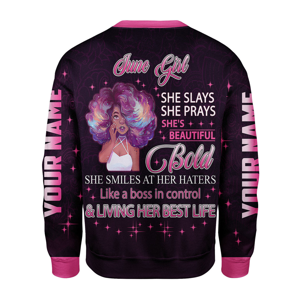 YMskins Personalized Tops June Girl She's Beautiful Bold All Over Printed