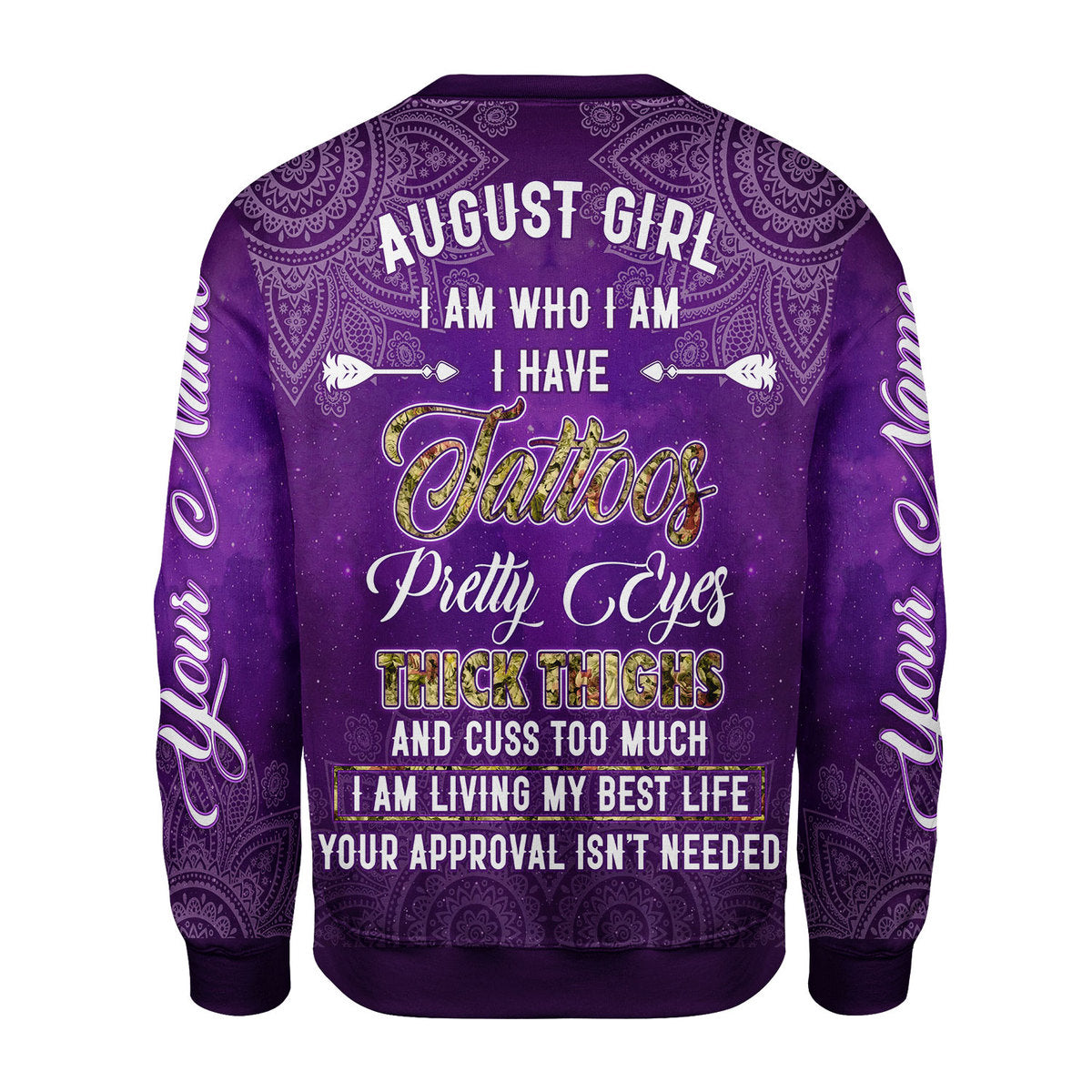 YMskins Personalized Tops August Girl I Have Tattoos All Over Printed