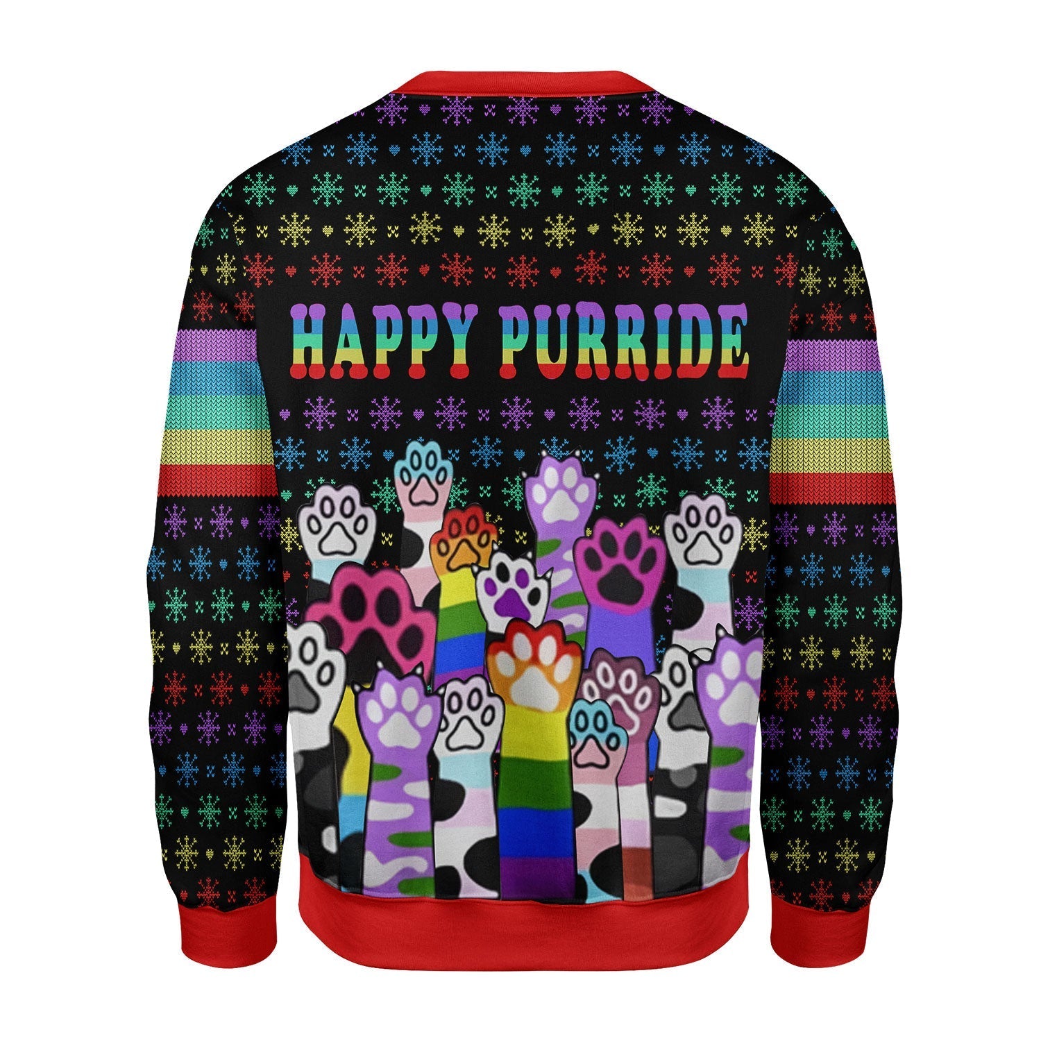 YMskins Christmas Sweater Happy Purride LGBT 3D Apparel