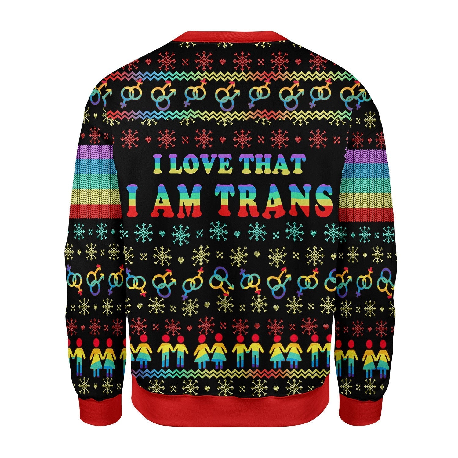 YMskins Christmas Sweater I Love That I Am Trans 3D Apparel