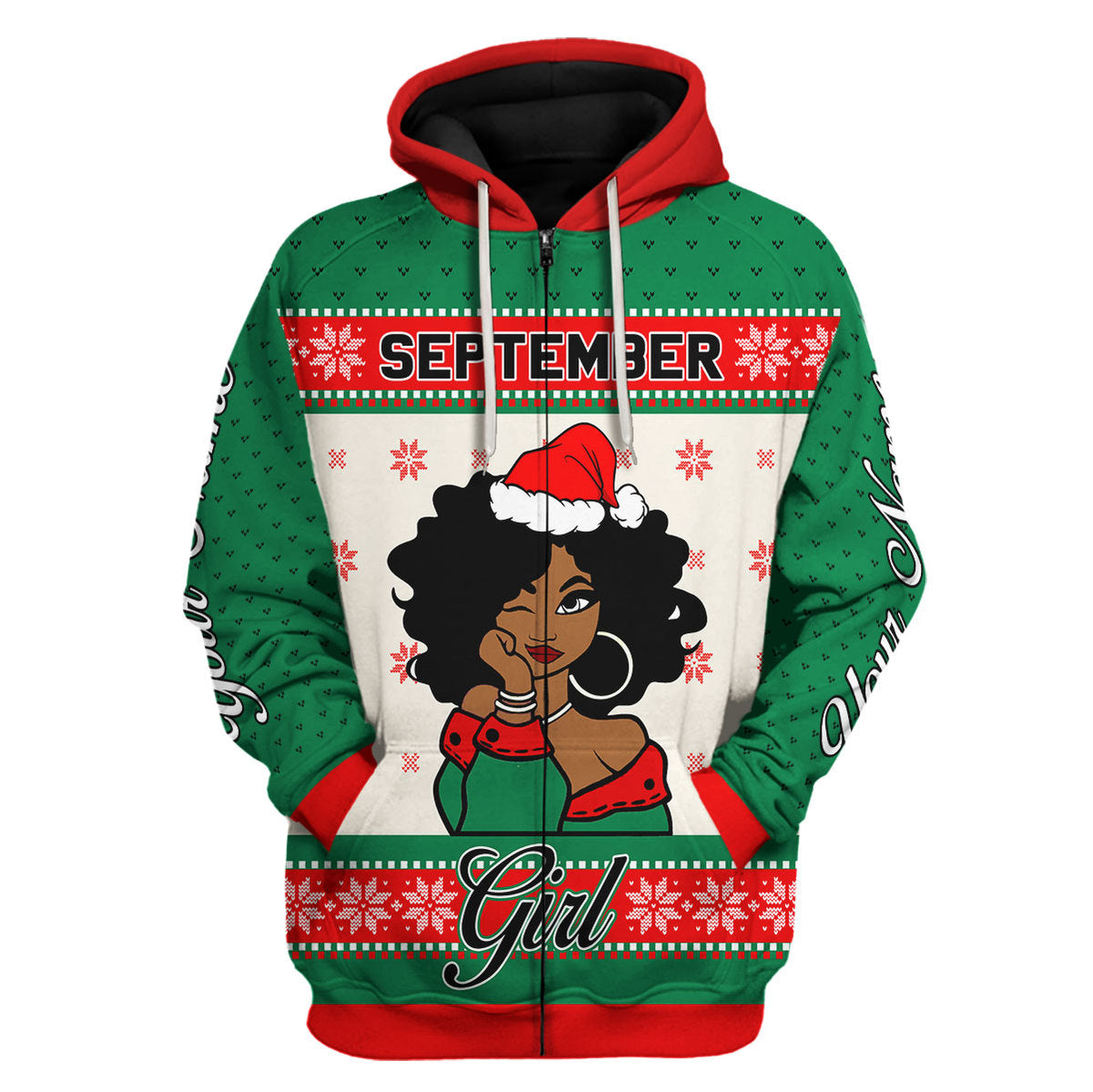 YMskins Personalized Hoodie September Girl All Over Printed