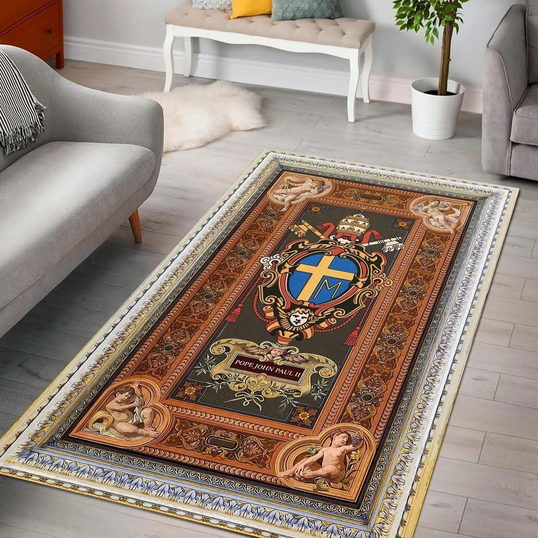 Pope John Paul II Coat of Arms Rug - OodieGang