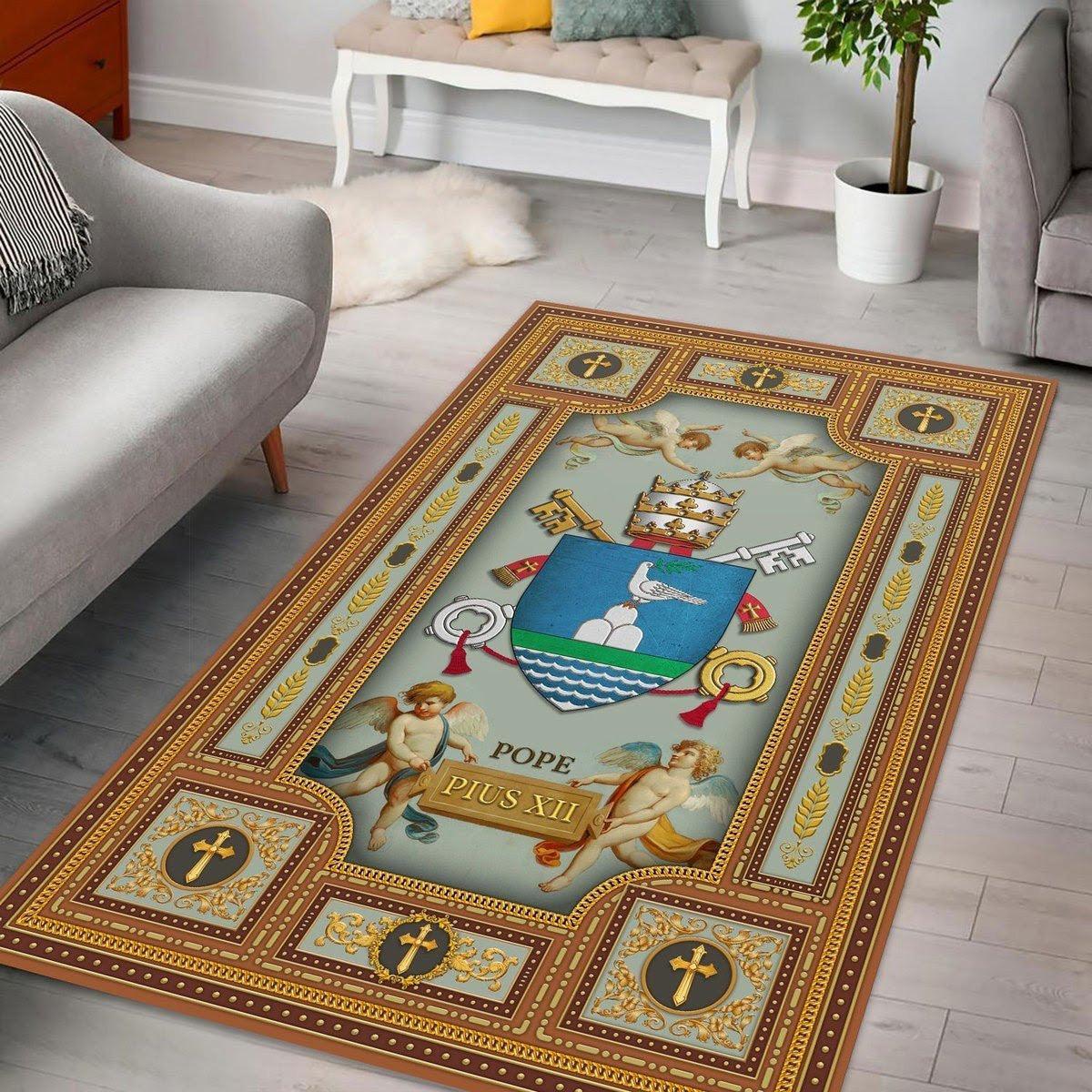 Pope Pius XII Coat Of Arms Rug - OodieGang